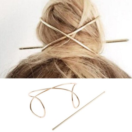 Spinka do włosów w kształcie litery X - złota